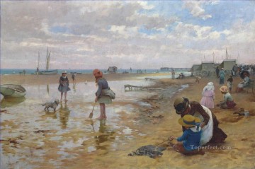 海辺の一日 アルフレッド グレンデニング JR ビーチサイド Oil Paintings